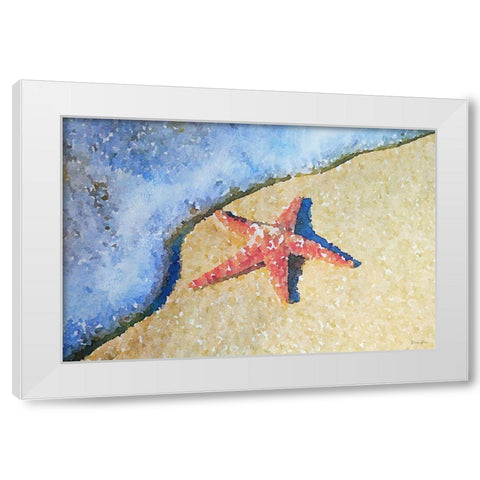 Washed on Shore White Modern Wood Framed Art Print by Brown, Denise