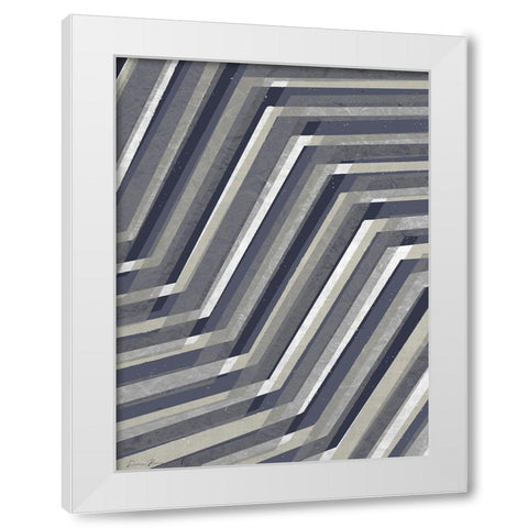 Geometric Line White Modern Wood Framed Art Print by Brown, Denise