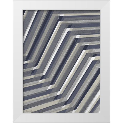 Geometric Line White Modern Wood Framed Art Print by Brown, Denise