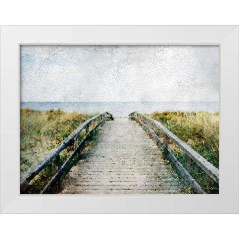 Boardwalk White Modern Wood Framed Art Print by Brown, Denise