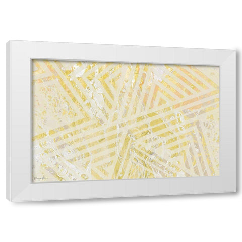 Orange Gold Pattern White Modern Wood Framed Art Print by Brown, Denise