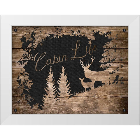 Cabin Life White Modern Wood Framed Art Print by Brown, Denise