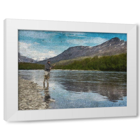 River Time White Modern Wood Framed Art Print by Brown, Denise