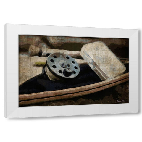 Trout Day White Modern Wood Framed Art Print by Brown, Denise