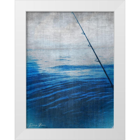 Wet a Line White Modern Wood Framed Art Print by Brown, Denise