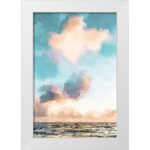 Watercolor Clouds White Modern Wood Framed Art Print by Brown, Denise