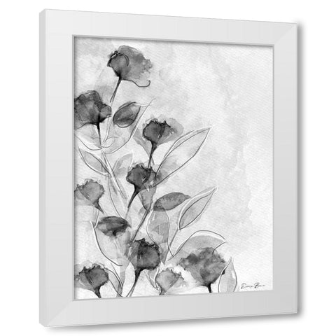 Astor Place Floral 1 White Modern Wood Framed Art Print by Brown, Denise