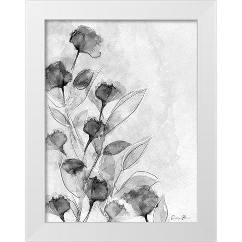 Astor Place Floral 1 White Modern Wood Framed Art Print by Brown, Denise