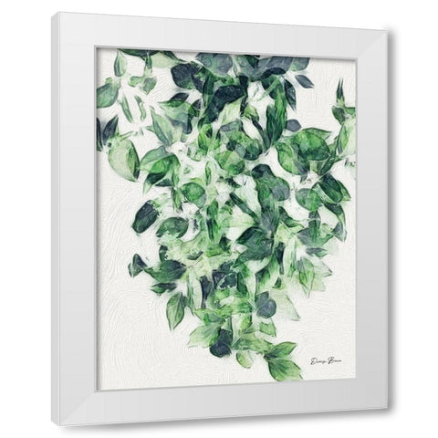 Hanging Greens 1 White Modern Wood Framed Art Print by Brown, Denise
