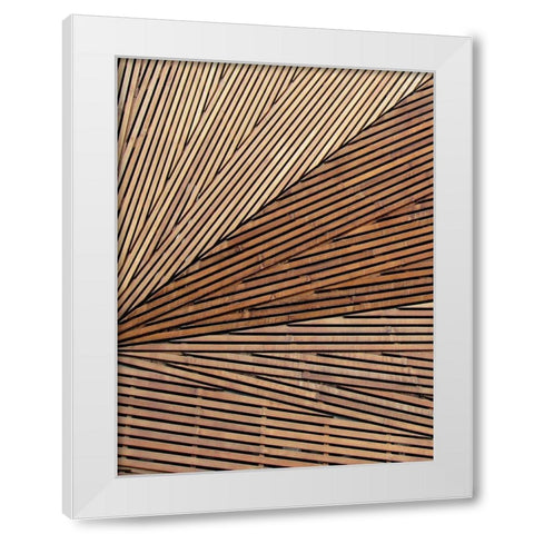 Geometric Wood Panel 1 White Modern Wood Framed Art Print by Brown, Denise