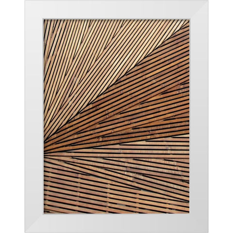 Geometric Wood Panel 1 White Modern Wood Framed Art Print by Brown, Denise