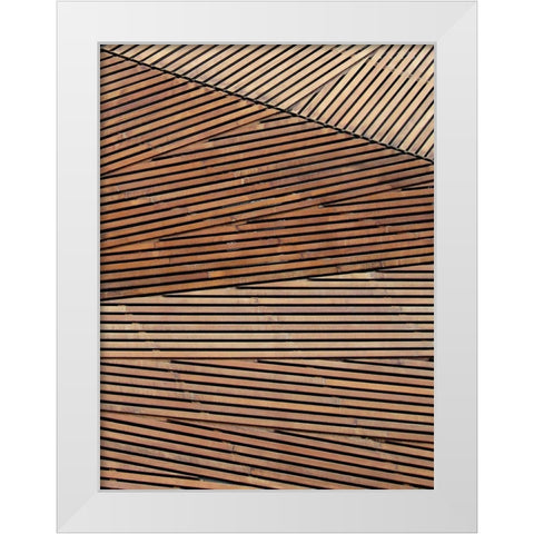 Geometric Wood Panel 2 White Modern Wood Framed Art Print by Brown, Denise