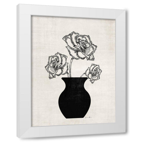 Dramatic Floral White Modern Wood Framed Art Print by Brown, Denise