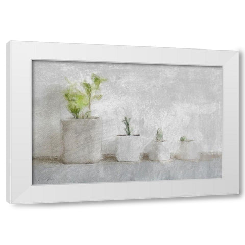 Small Greenery White Modern Wood Framed Art Print by Brown, Denise