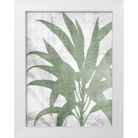 Natures Palm 1 V2 White Modern Wood Framed Art Print by Brown, Denise