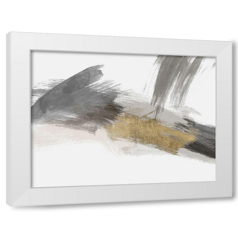 Dexterity 1 Gold White Modern Wood Framed Art Print by Brown, Denise