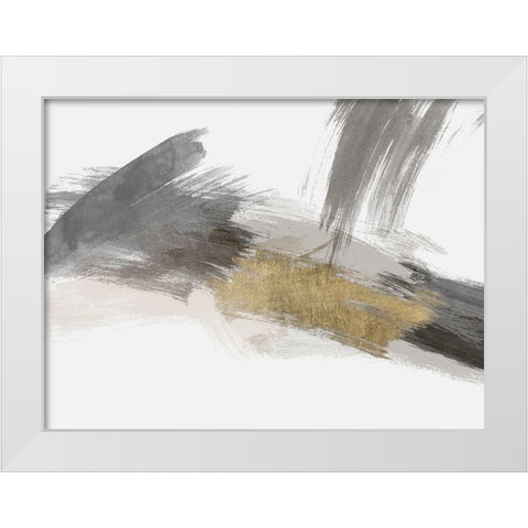 Dexterity 1 Gold White Modern Wood Framed Art Print by Brown, Denise
