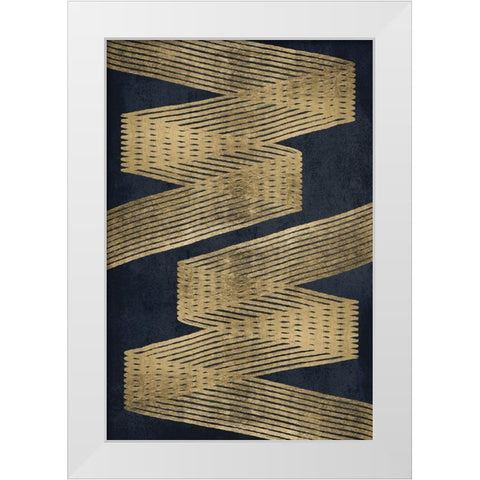 Golden Criss Cross 1 White Modern Wood Framed Art Print by Brown, Denise