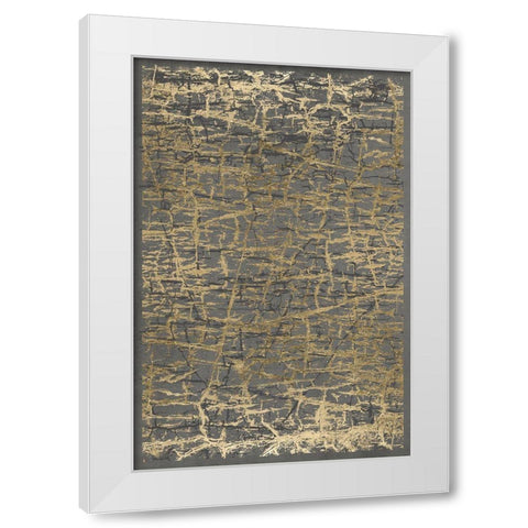 Gray Black Cracks 2 White Modern Wood Framed Art Print by Brown, Denise