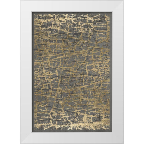 Gray Black Cracks 2 White Modern Wood Framed Art Print by Brown, Denise