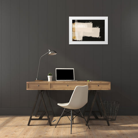 Repositioned 2 White Modern Wood Framed Art Print by Brown, Denise