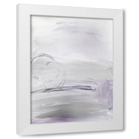 Lilac Abstract White Modern Wood Framed Art Print by Brown, Denise