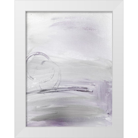 Lilac Abstract White Modern Wood Framed Art Print by Brown, Denise