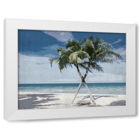 X Marks The Spot White Modern Wood Framed Art Print by Brown, Denise