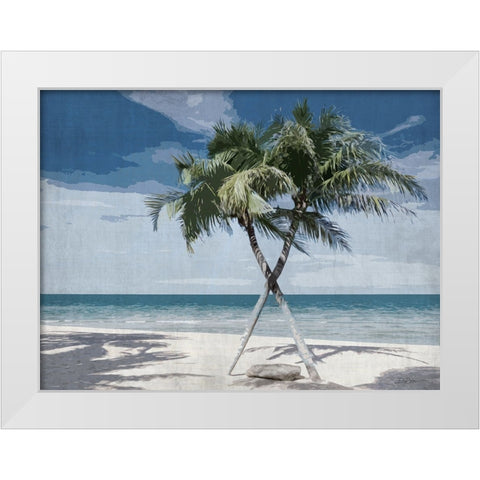X Marks The Spot White Modern Wood Framed Art Print by Brown, Denise