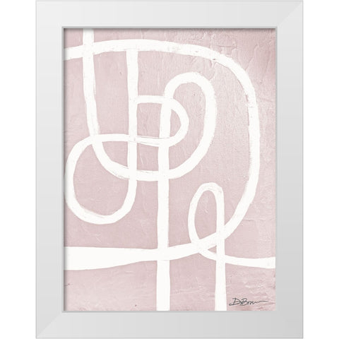 Blush Abstract White Modern Wood Framed Art Print by Brown, Denise