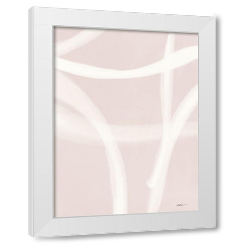 Blush Strokes 2 White Modern Wood Framed Art Print by Brown, Denise