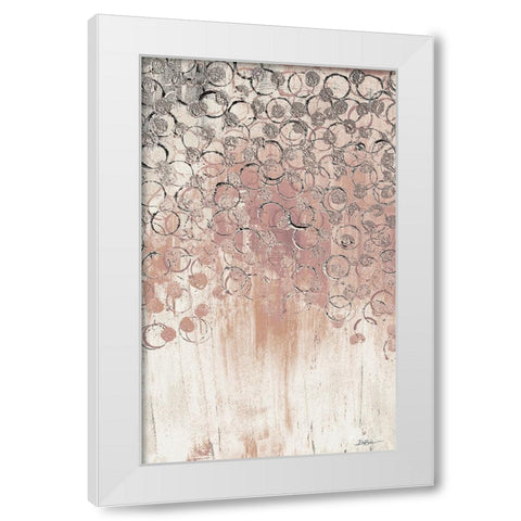 Blush Drops 1 White Modern Wood Framed Art Print by Brown, Denise