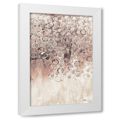 Blush Drops 2 White Modern Wood Framed Art Print by Brown, Denise