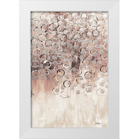Blush Drops 2 White Modern Wood Framed Art Print by Brown, Denise