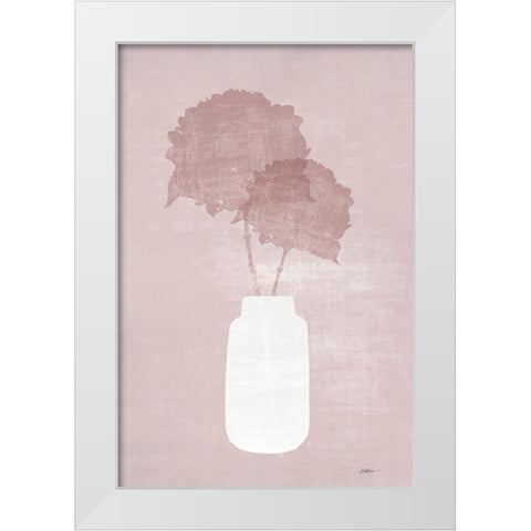 Blush Foral 1 White Modern Wood Framed Art Print by Brown, Denise
