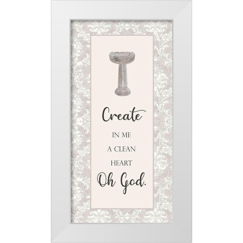 Create a Clean Heart White Modern Wood Framed Art Print by Brown, Denise