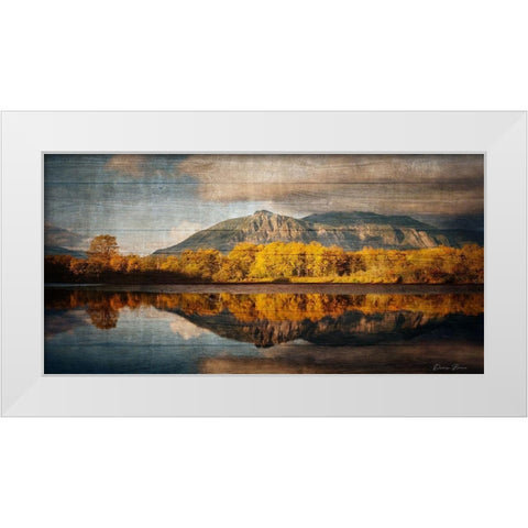 Mountain Reflection White Modern Wood Framed Art Print by Brown, Denise