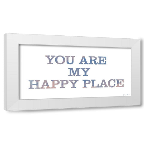 Happy Place 1 White Modern Wood Framed Art Print by Brown, Denise