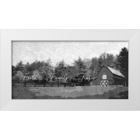 Faith Family Farm White Modern Wood Framed Art Print by Brown, Denise
