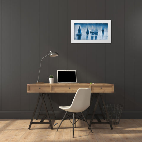 Fleet White Modern Wood Framed Art Print by Brown, Denise