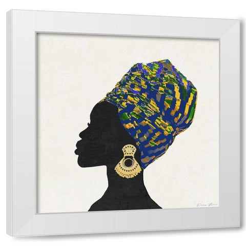 Kente 2 White Modern Wood Framed Art Print by Brown, Denise