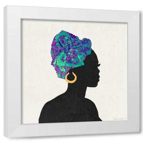 Kente 3 White Modern Wood Framed Art Print by Brown, Denise