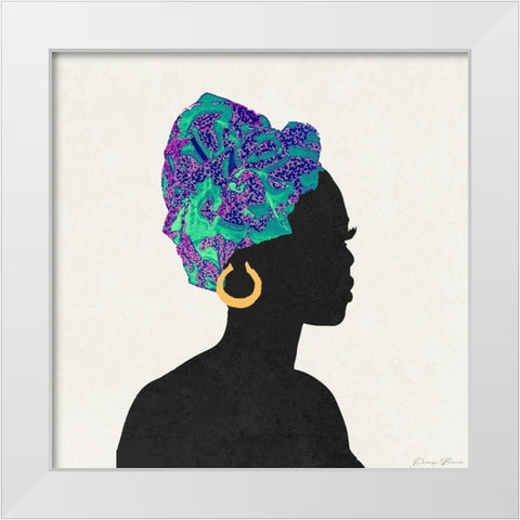 Kente 3 White Modern Wood Framed Art Print by Brown, Denise