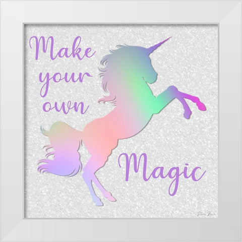 Make Your Own Magic White Modern Wood Framed Art Print by Brown, Denise