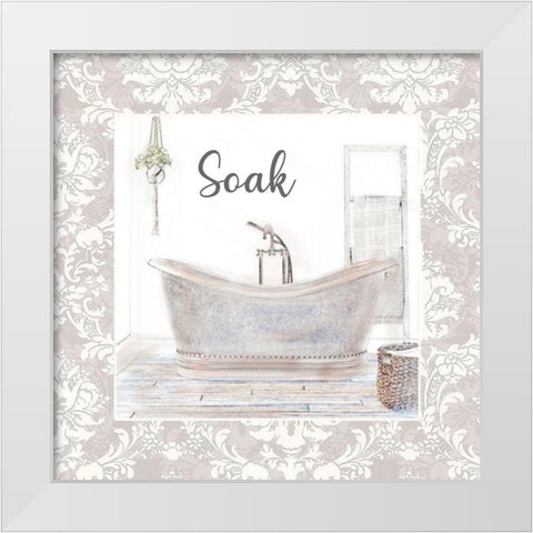 Soaking Tub White Modern Wood Framed Art Print by Brown, Denise