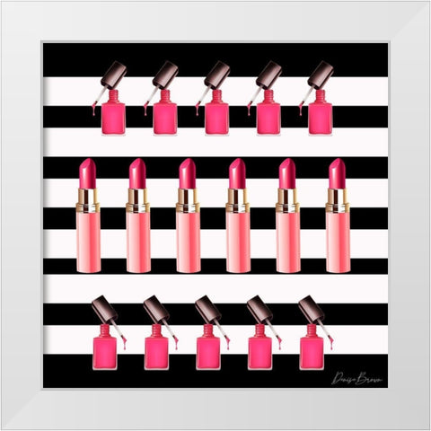 Be Glamorous 2 White Modern Wood Framed Art Print by Brown, Denise