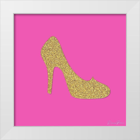 Princess Shoe White Modern Wood Framed Art Print by Brown, Denise