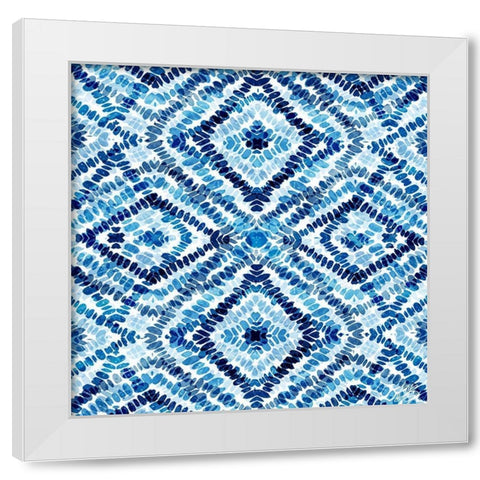 Blue Diamonds White Modern Wood Framed Art Print by Brown, Denise
