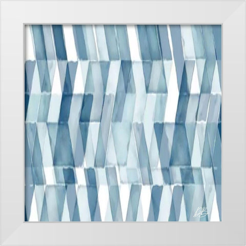 Blue Geometric 2 White Modern Wood Framed Art Print by Brown, Denise