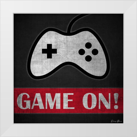 Game On 2 Red White Modern Wood Framed Art Print by Brown, Denise
